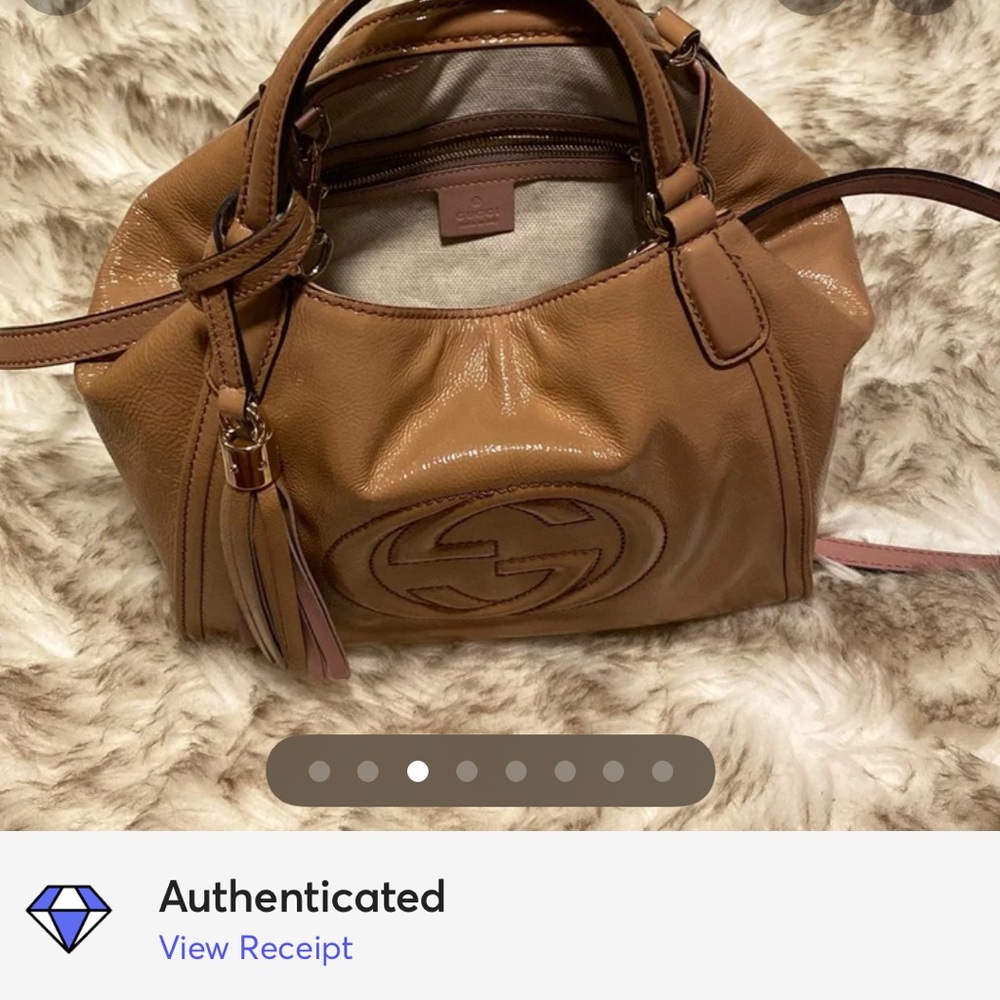 GUCCI Soho Top handle patent GG Tassel Cross Body Bag - Picture 2 of 8